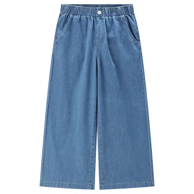 佐丹奴 纯棉薄松紧腰阔腿牛仔裤 女款