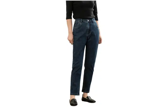 善己 休闲显瘦设计感牛仔裤 女款 牛仔蓝