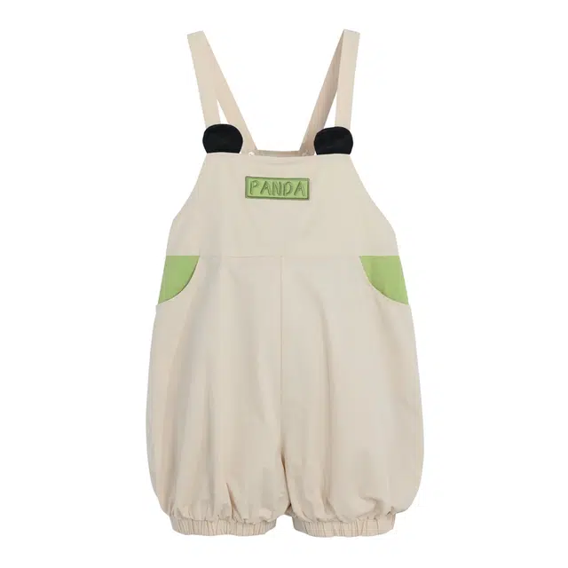 森女部落 元气少女休闲背带裤 女款 米色