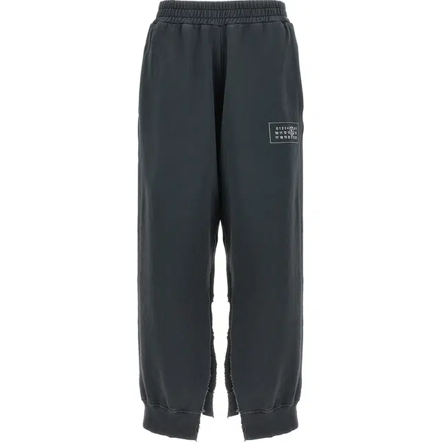 MM6 Maison Margiela Logo Elastic Split Wide Pants Black