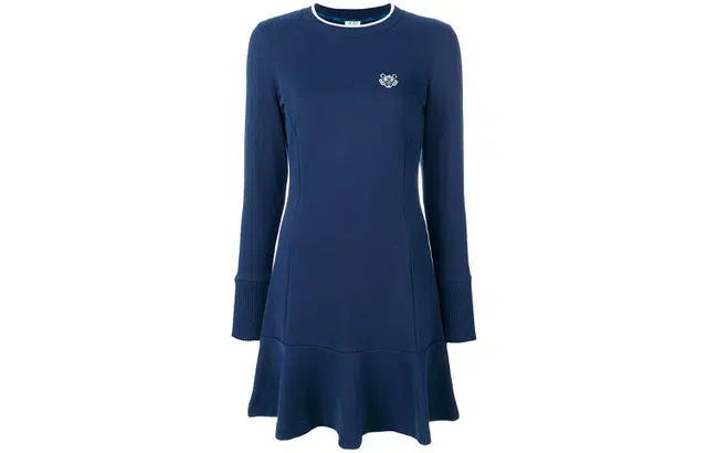KENZO Tiger Embroidery Dress Blue