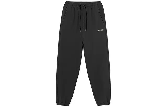 乔丹 防泼水梭织加绒针织运动裤 女款 黑色