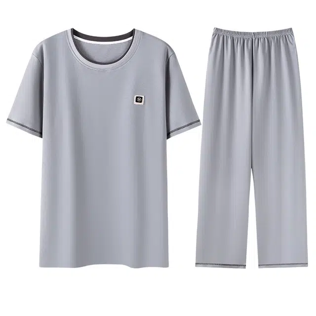 向薇 凉感休闲短袖长裤可外穿居家服睡衣套装 男款