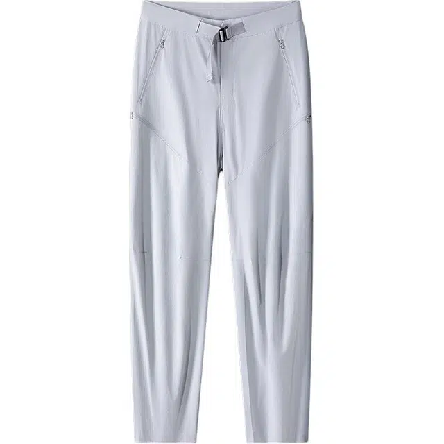 曲韩 户外肌理感运动速干长裤多口袋休闲裤 男女同款 浅灰