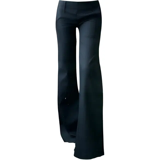 哒头下雨不愁 纯色高腰修身休闲裤 女款 黑色