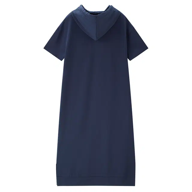 佐丹奴 针织字母印花连帽卫衣短袖连衣裙 女款