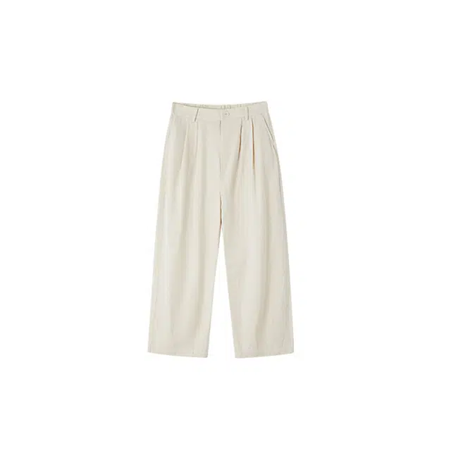 潞优野 显腿直筒洋气宽松慵懒松弛感休闲裤 女款 米白色