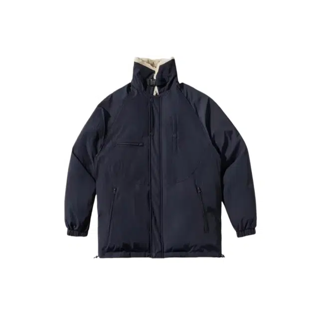 涂诗菲 潮牌情侣翻领棉衣美式复古潮流加厚保暖棉服 男女同款 蓝色