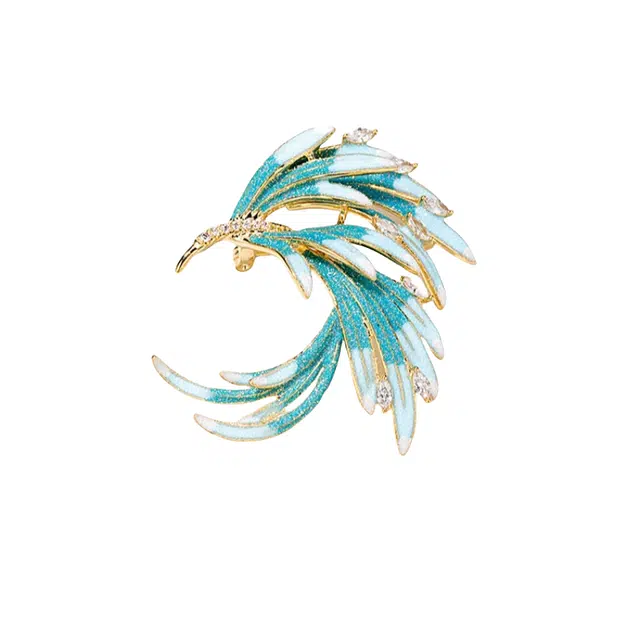 暖瞳 凤凰美丽气质轻奢设计小众风格独特个性胸花别针温婉内敛典雅装饰配饰装饰领针百搭款式 合金 胸针 女款