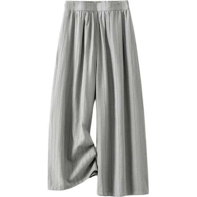 潞优野 阔腿裤洋气时尚薄款中腰休闲裤 女款 绿色