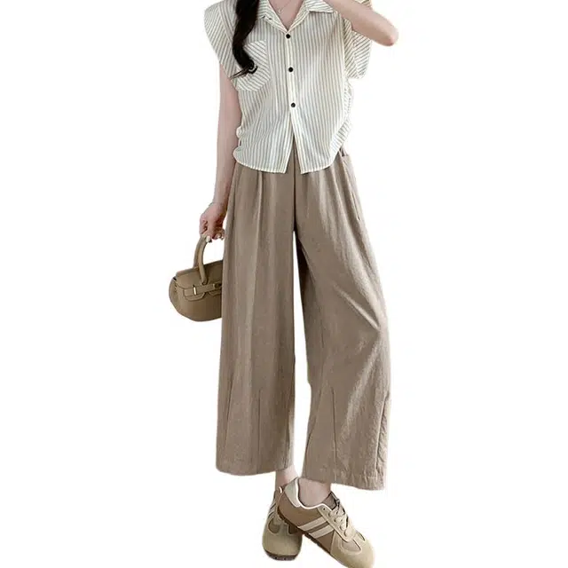 沐晓欣 小个子山本裤女薄款高腰宽松阔腿九分萝卜哈伦冰丝休闲裤 女款