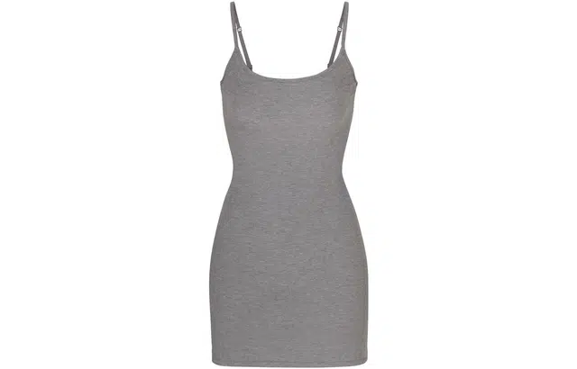 SKIMS SOFT LOUNGE SLIP DRESS HEATHER GREY