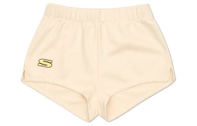 SMFK Retro High-Waisted Jogger Shorts Cream