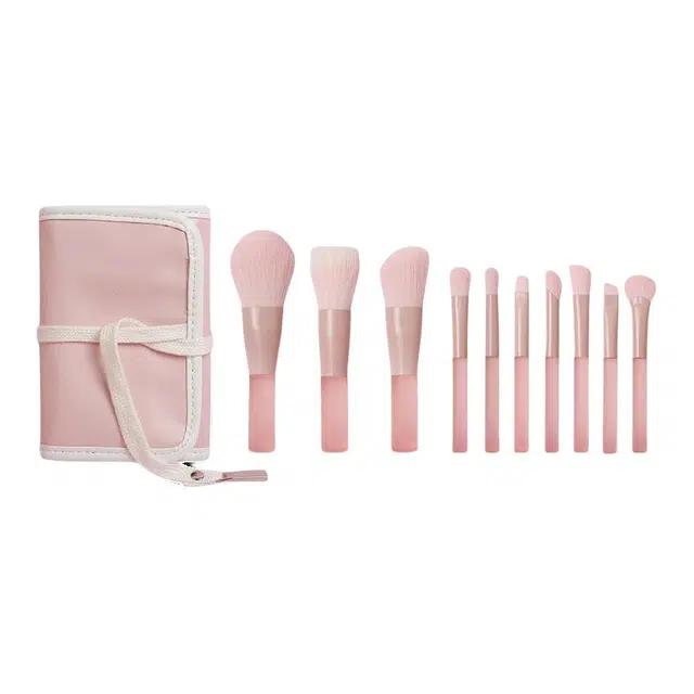 计轩  散粉眼影腮红修容遮瑕软毛全套工具迷你化妆刷套装 便携