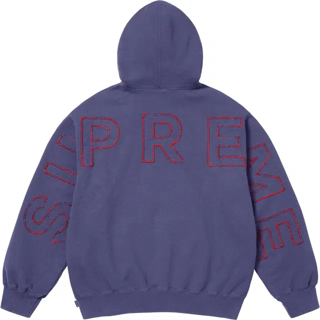 Supreme SS25 Frayed Hooded Sweatshirt logo