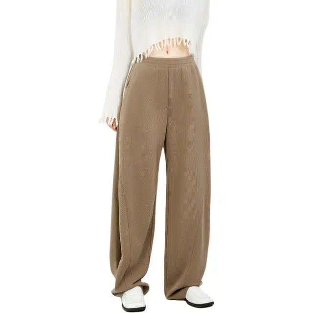 木果果木 春,秋 显瘦高腰阔腿裤时尚垂感糯米裤休闲裤 宽松 女款