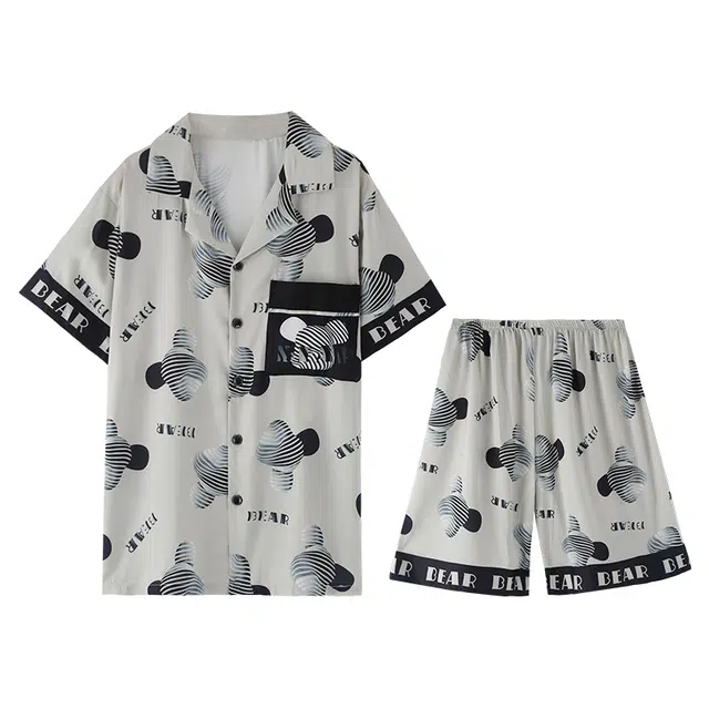 向薇 简约休闲时尚短袖高级感可外穿居家服睡衣套装 男款