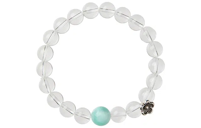 石头记 原创设计师款 冰心蓝花 晶莹剔透 温润柔和细腻 净心 清冷氛围感 礼盒款天然 白水晶 手串 女款