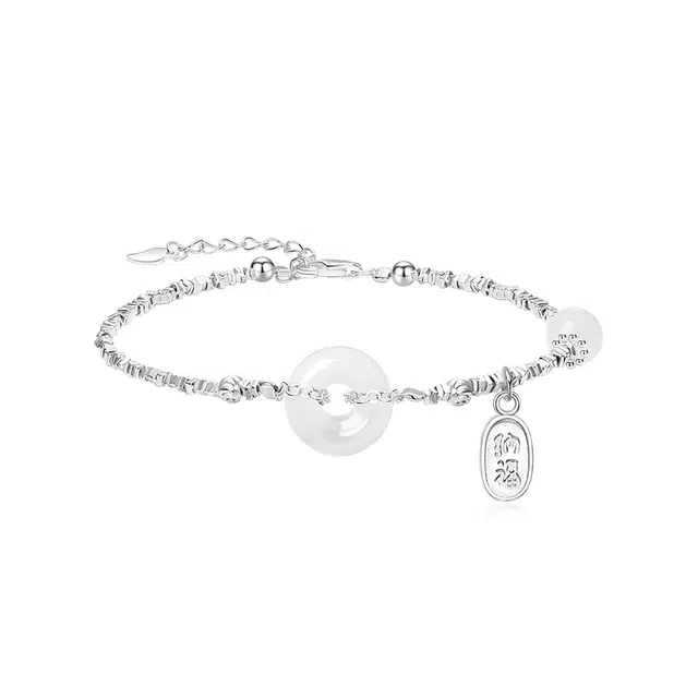 周大生 纳福如意 碎碎银招财平安扣 小众新中式国风古典温柔#好运 玉髓 手链 女款