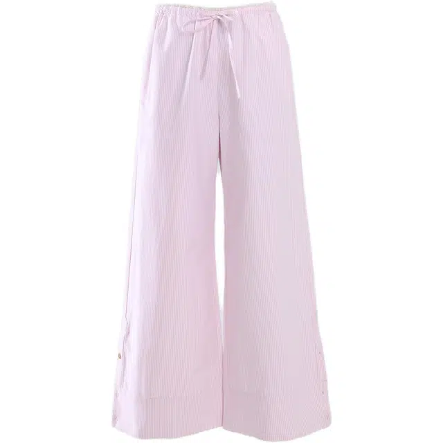 玫丝朵 复古蕾丝花边宽松舒适垂感休闲裤 女款