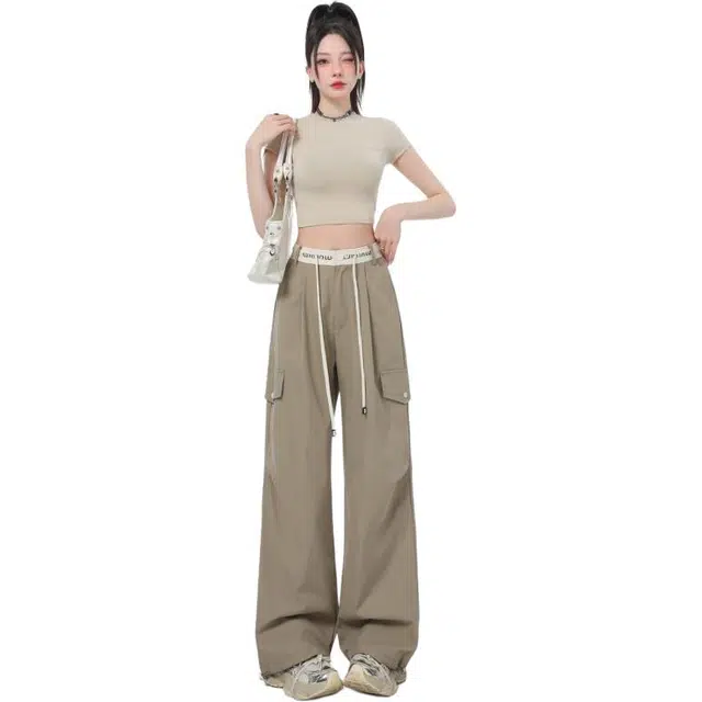 莫代尔 清凉透气舒适阔腿速干显高显瘦休闲裤 女款