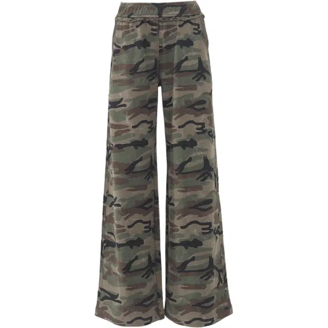 玫丝朵 美式复古设计宽松百搭直筒垂感休闲裤 女款 迷彩