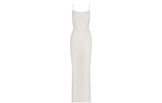 SKIMS SOFT LOUNGE LONG SLIP DRESS MARBLE