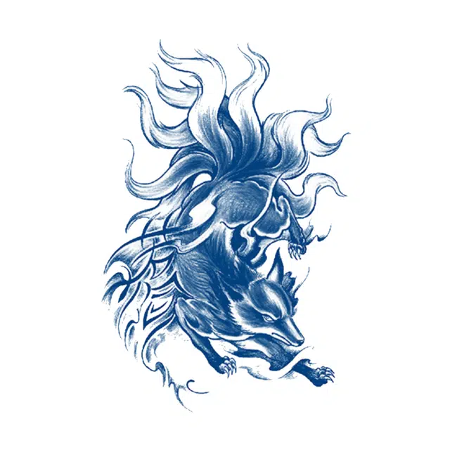 猎己  焰狼啸月草本纹身贴 防水防汗不反光