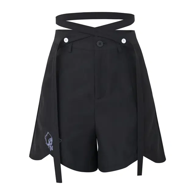 森女部落 潮酷炸街绑带宽松高腰休闲裤 女款 黑色