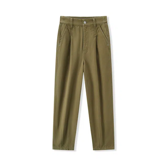 森马 纯色宽松中腰简约百搭休闲裤 女款