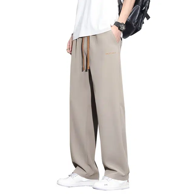 协协乐 薄款垂顺潮牌宽松直筒长裤休闲裤 男款