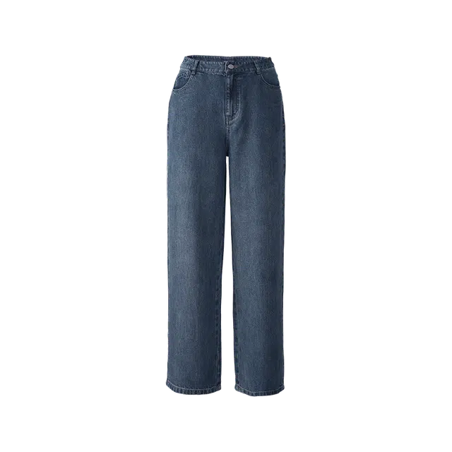 娅丽达 水洗中腰宽松阔腿牛仔裤 女款