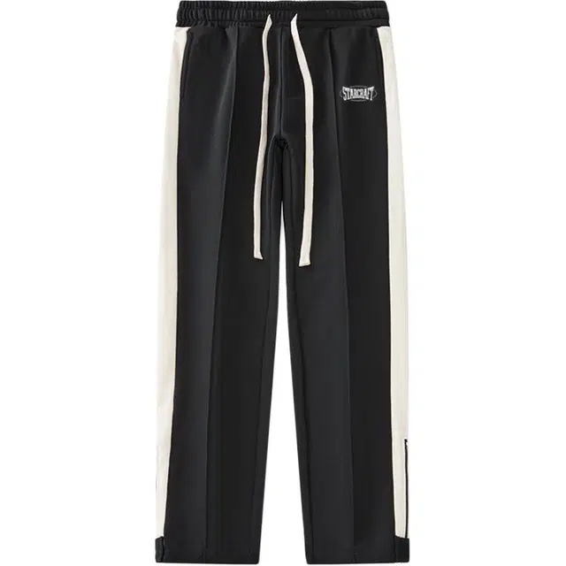 星际者 美式街头复古裤脚开口直筒九分裤潮流宽松系带休闲裤 男女同款