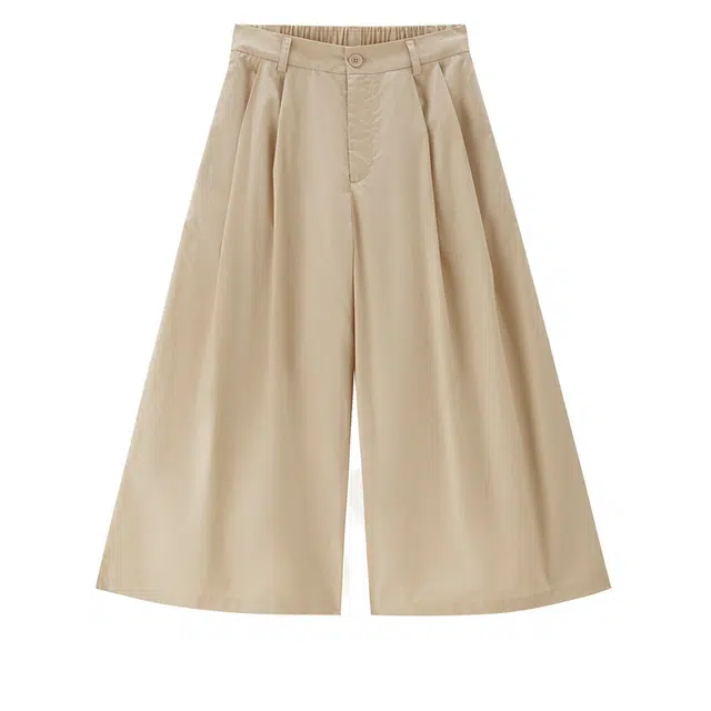 佐丹奴 纯棉府绸压褶半松紧腰梭织九分休闲裤 女款