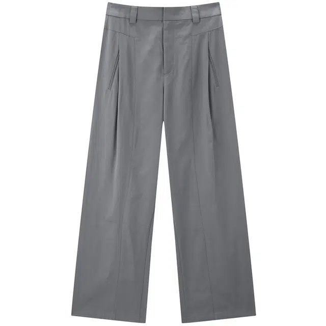 太平鸟 阔干爽宽松直筒休闲裤 女款 灰色