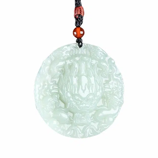 舒杰 【辰龙护主】经典国风本命年生肖龙 和田玉项链 白玉/青白玉 男女同款情侣款