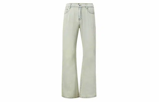 加菲猫家族 美式高街潮流复古做旧磨白冰丝薄款透气微喇显高时尚百搭通勤日常慵懒垂感长裤牛仔裤 男女同款