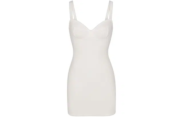 SKIMS COTTON RIB PICOT CAMI MINI DRESS MARBLE