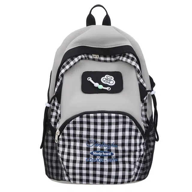 泰格奴 字母印花初高中大学生背包轻便简约耐磨百搭 尼龙 双肩包 女款 多色