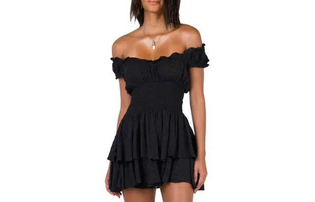 PRINCESS POLLY THE LOVE GALORE ROMPER BLACK BLACK