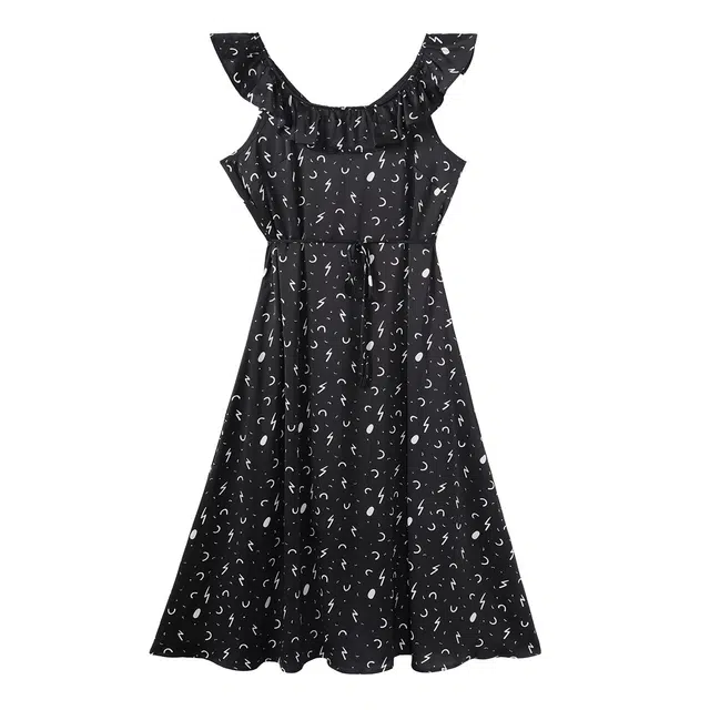 【dme】 宽松套头圆领长裙韩系简约无袖连衣裙 女款 黑色