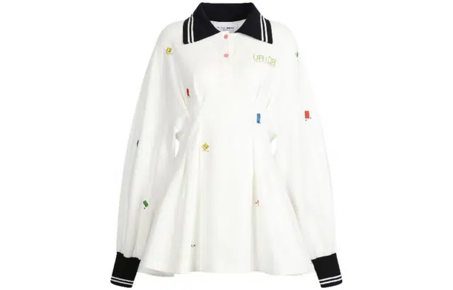 Valeria Obbaco SS23 Color Block Polo Dress White