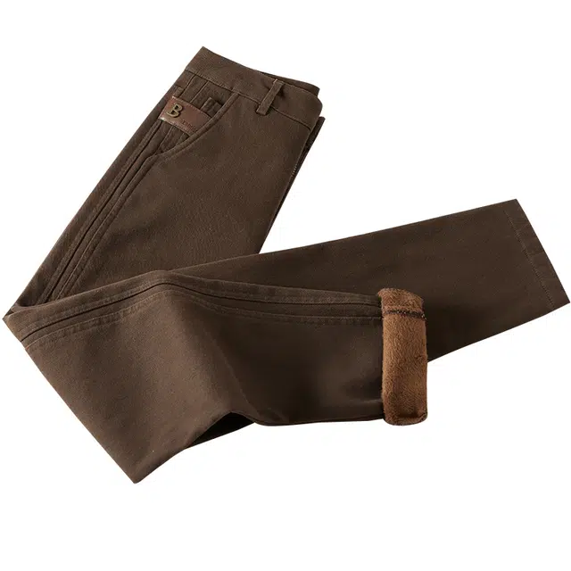 她池 通勤加绒简约裤子高腰复古休闲牛仔裤 女款