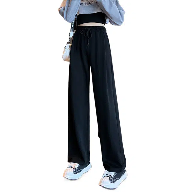 玉儿恋 高腰百搭系带休闲运动纯色工装裤 女款