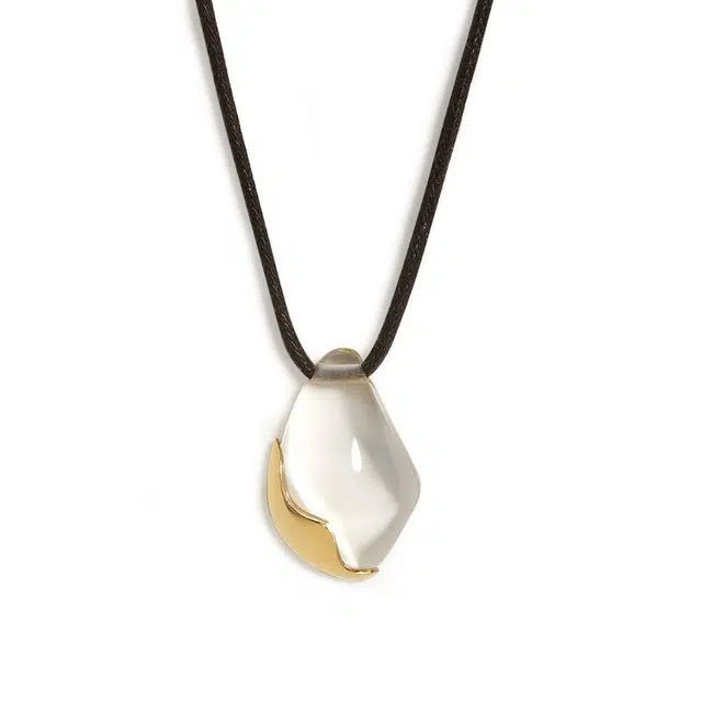 龙弗 极简素雅温婉贵气喜乐长安时来运转纯净磁场幸运转运轻奢小众新中式简约经典高级感 白水晶 项链 男女同款情侣款