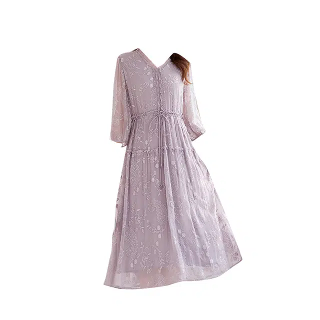 水墨佳人 时尚舒适百搭短袖连衣裙 女款