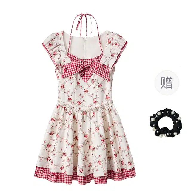 雾闪闪 气质舒适优雅简约显瘦短袖连衣裙 女款 图片色