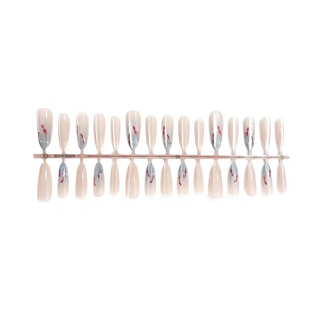 计轩 冰感鲤鱼  穿戴甲 中长款淡蓝晕染 猫眼