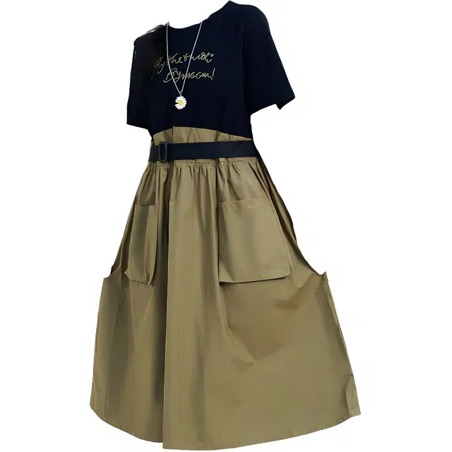 木果果木 舒适合身休闲短袖连衣裙 女款