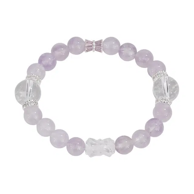 遇点 小蛮腰 #好运气质优雅小众精致潮流 日常天然 紫水晶 手串 女款